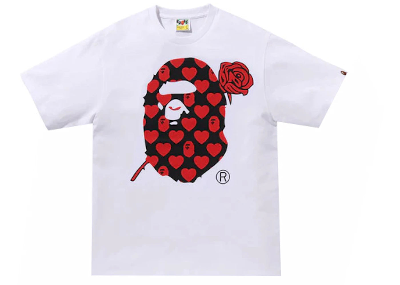 BAPE Valentine Ape Head Tee White