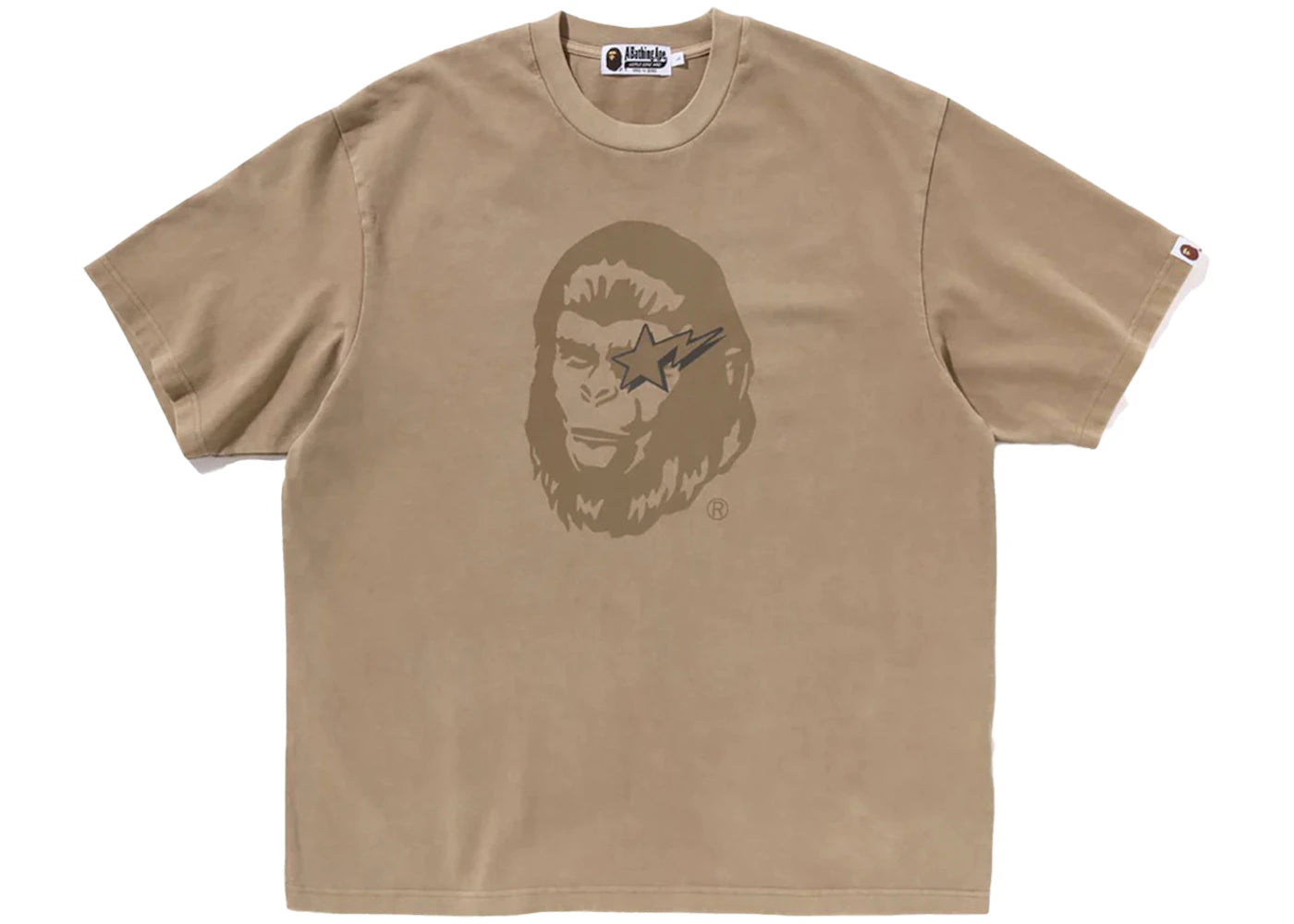 BAPE WGM Garment Dyed Relaxed Fit Tee Brown