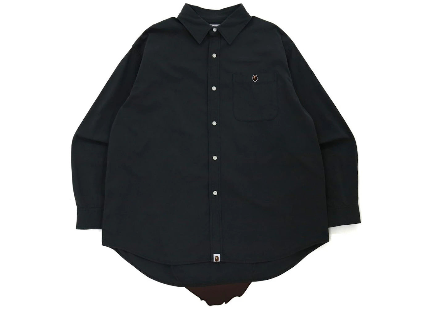 BAPE Washed Twill Big Ape Head Loose Fit Shirt Gray