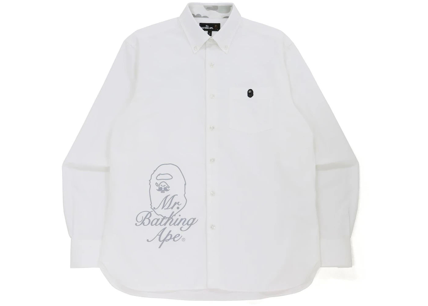 BAPE Wide Logo Print Shirt White
