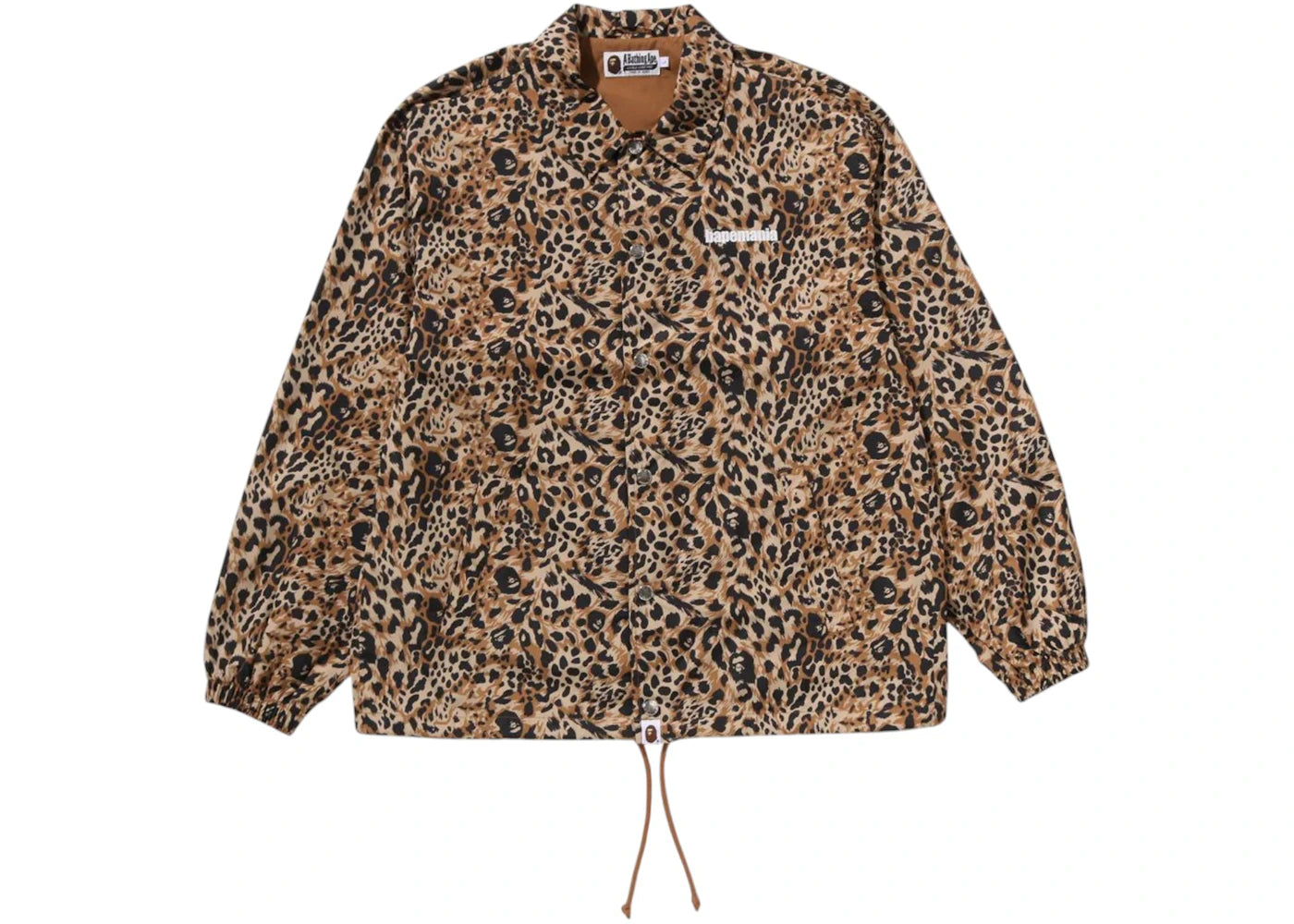 BAPE Wild Leopard Pattern Coach Jacket Beige
