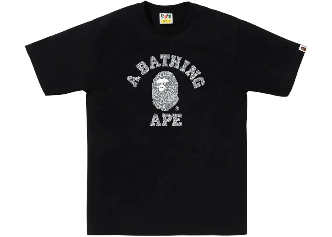 BAPE Wild Leopard Pattern College Tee Black/Gray