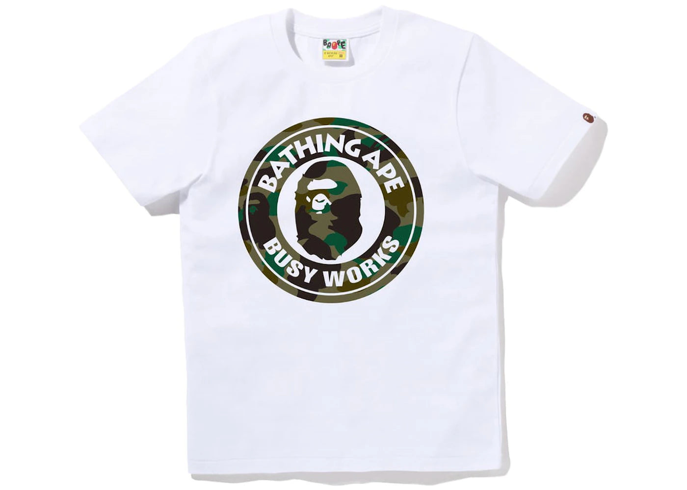 BAPE Women's 1st Camo Busy Works Tee Black Green