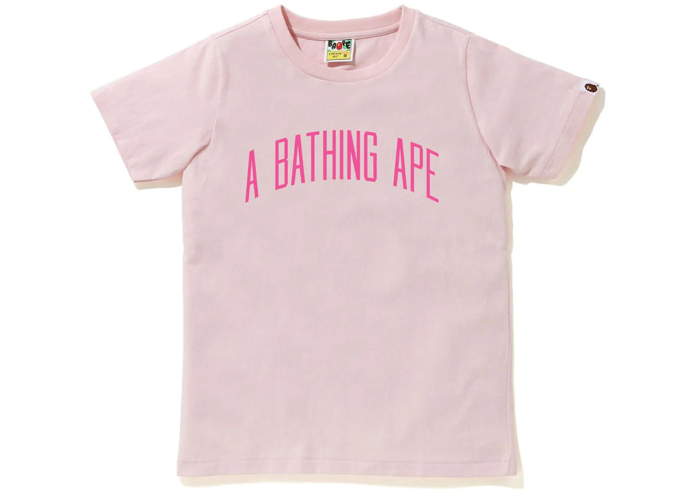 BAPE Womens A Bathing Ape Letter Tee Pink
