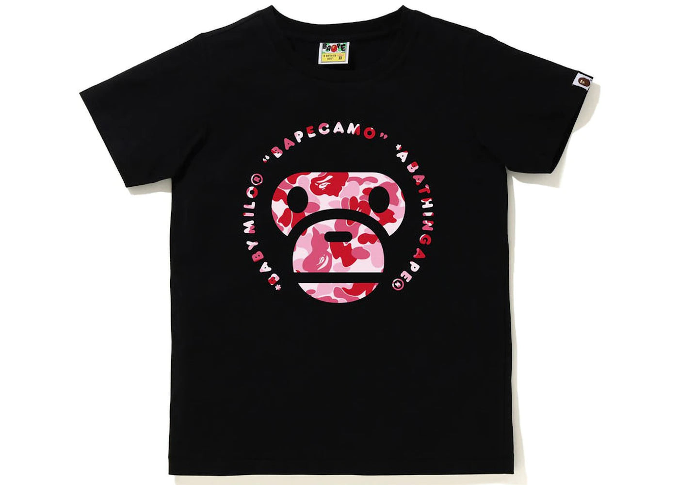 BAPE Womens ABC Camo Milo Head Tee Black Pink
