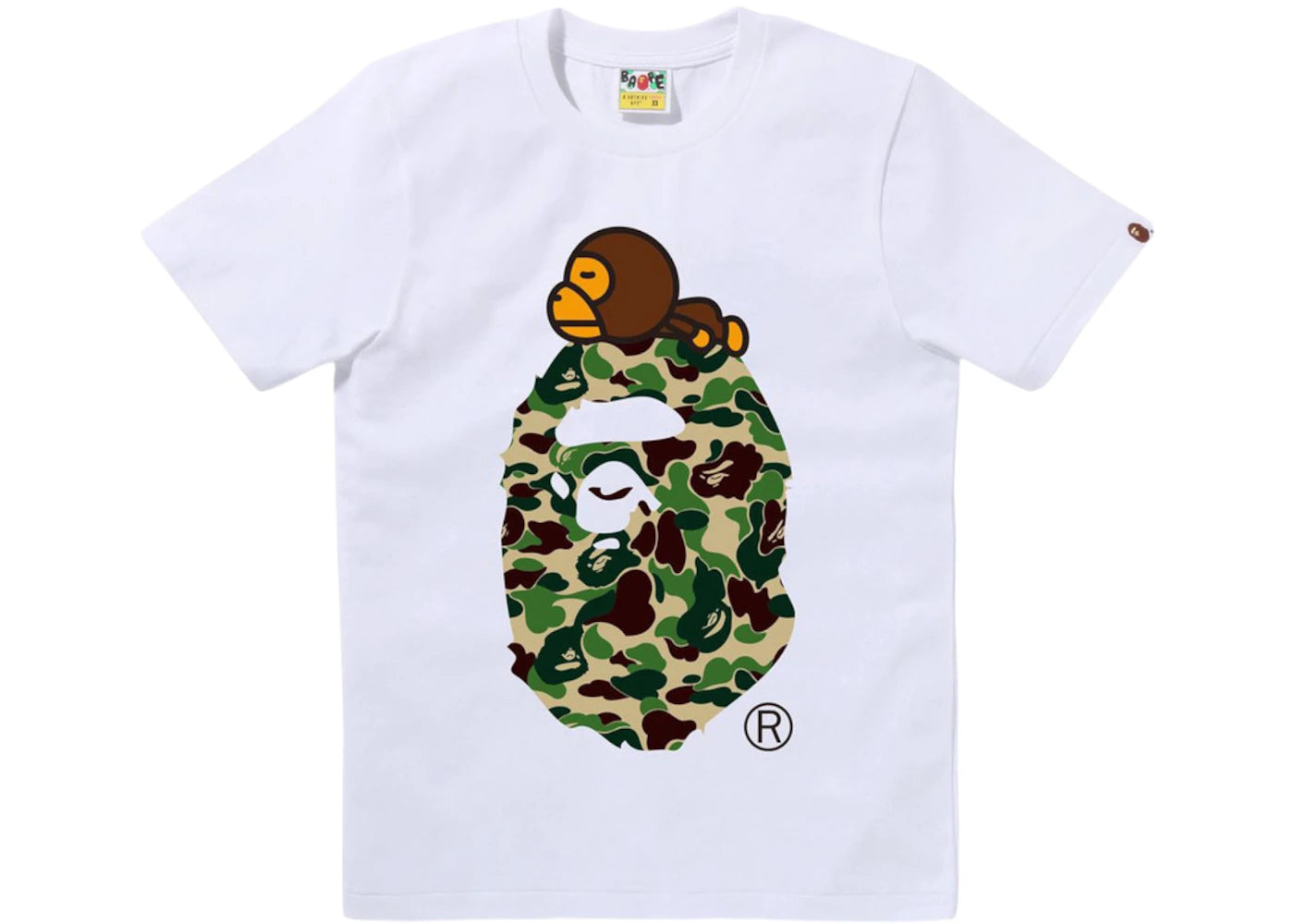 BAPE Women's ABC Camo Milo On Big Ape Tee White/Green