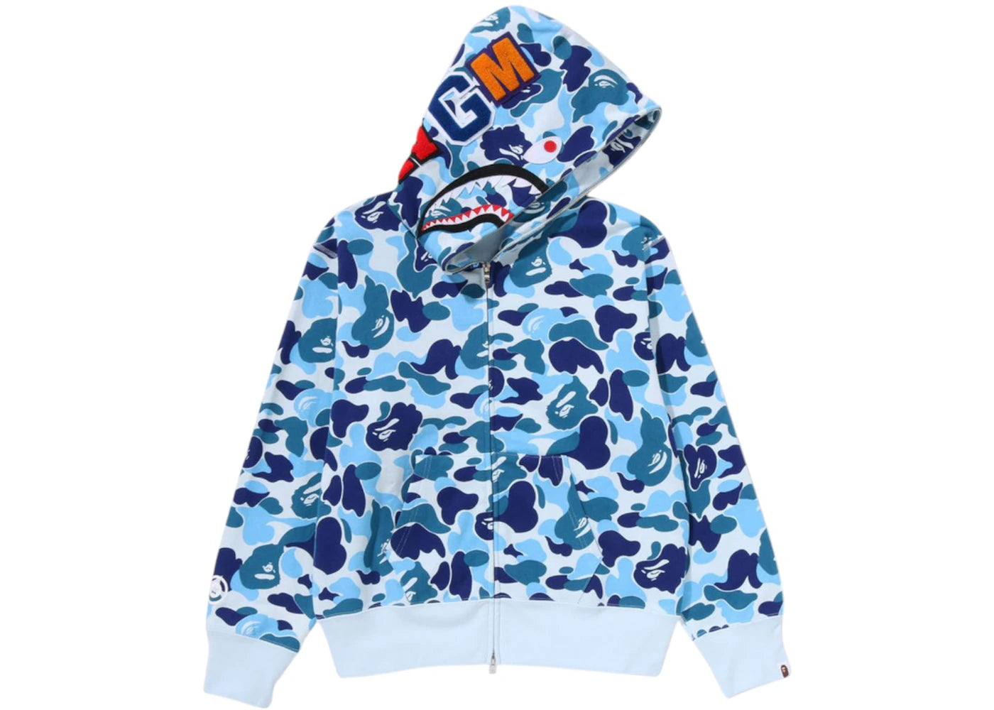 BAPE Women's ABC Camo Shark Full Zip Hoodie Blue