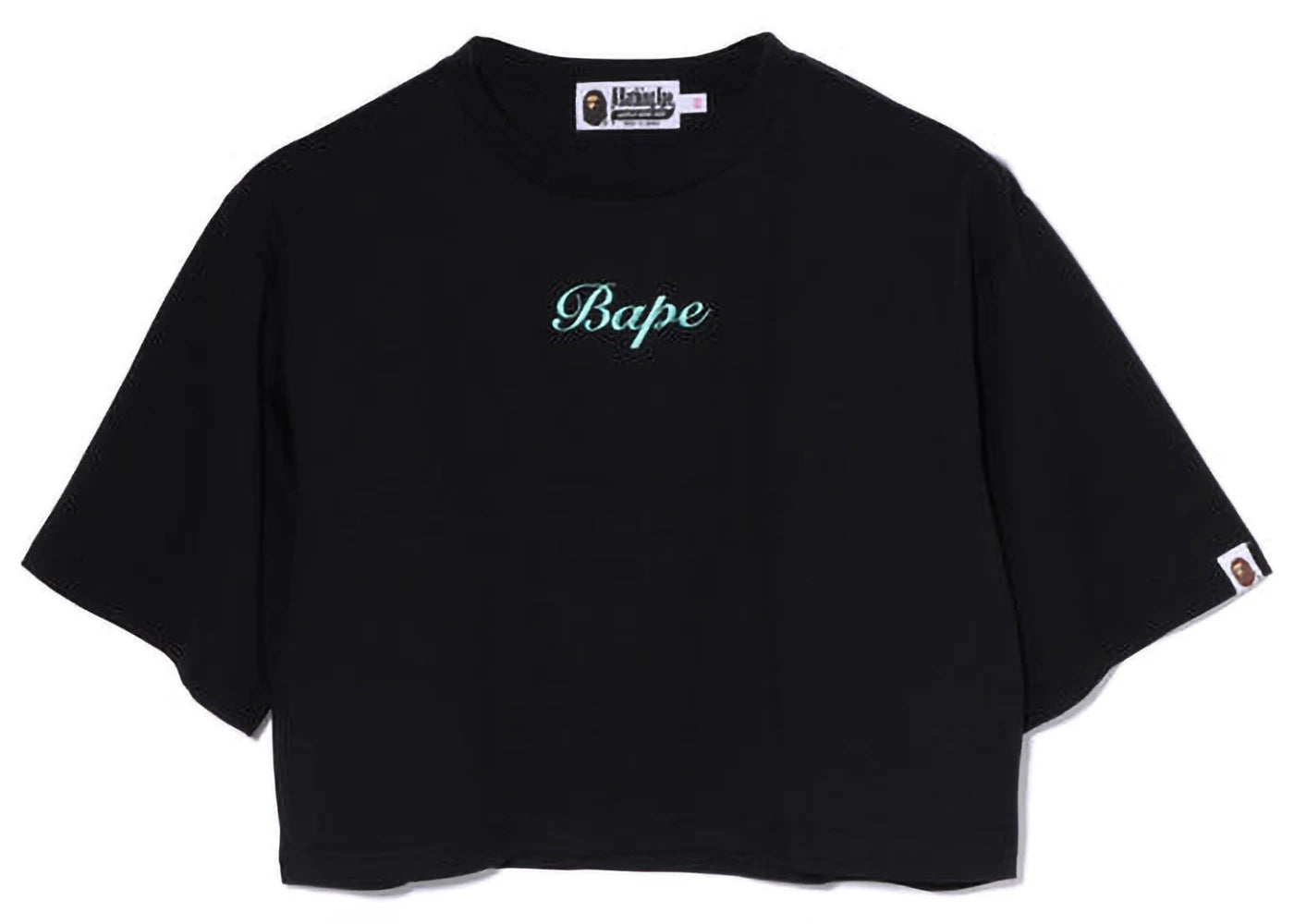 BAPE Womens Busy Works Cropped Tee Black