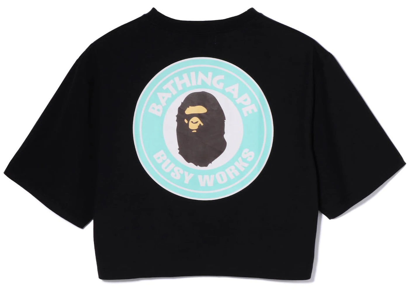 BAPE Womens Busy Works Cropped Tee Black