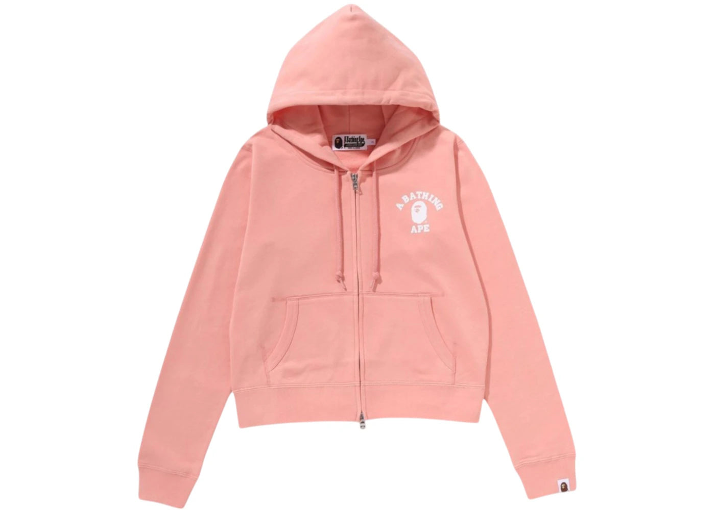 BAPE Women's College Zip Hoodie Pink