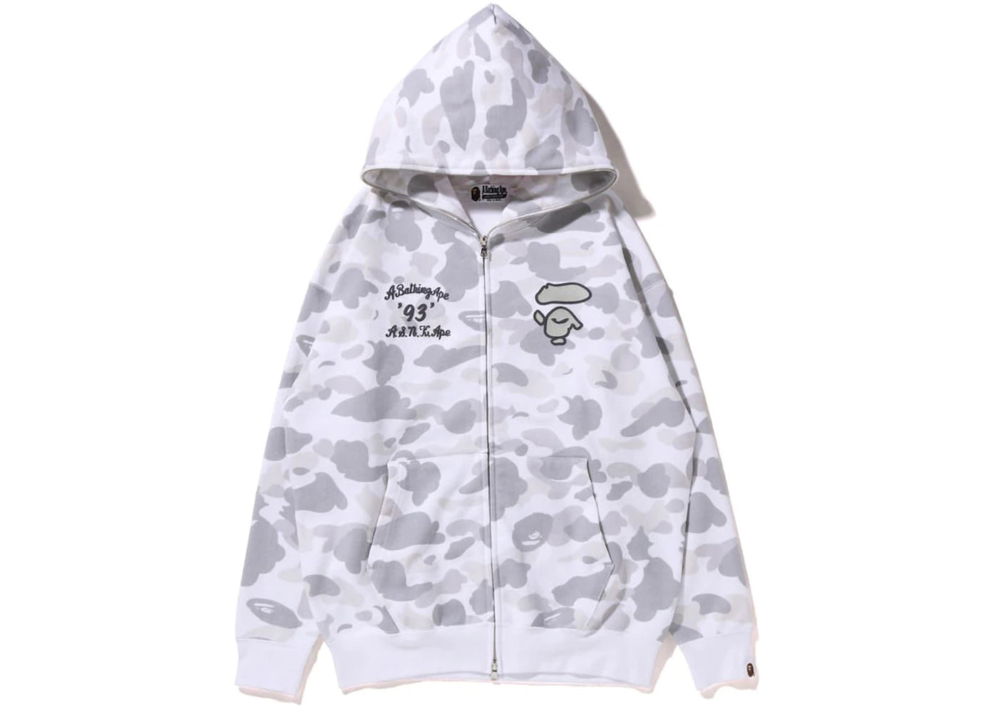 BAPE Women's Color Camo Oversized Full Zip Hoodie White