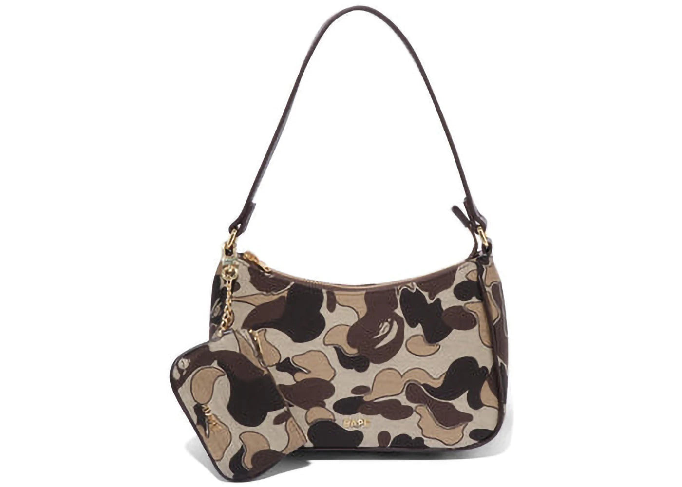 BAPE Womens Cookie Camo 2 Hand Bag Brown