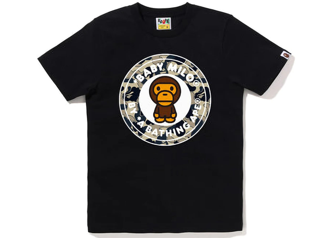 BAPE Womens Cookie Camo 2 Milo Busy Works Tee Black Beige