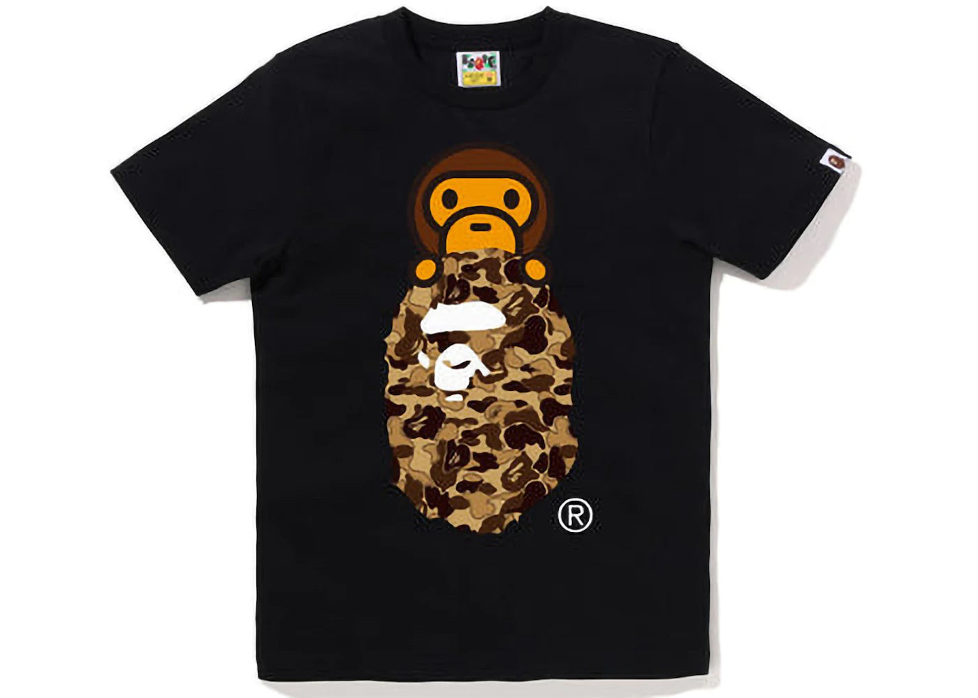 BAPE Womens Cookie Camo 2 Milo on Ape Head Tee Black Brown