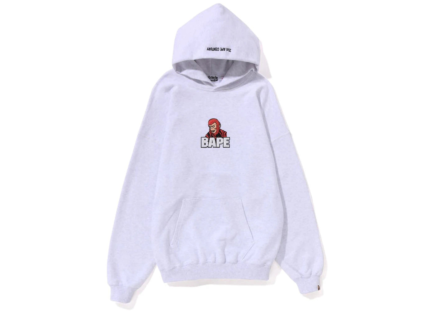 BAPE Womens Graphic Oversized Pullover Hoodie Grey