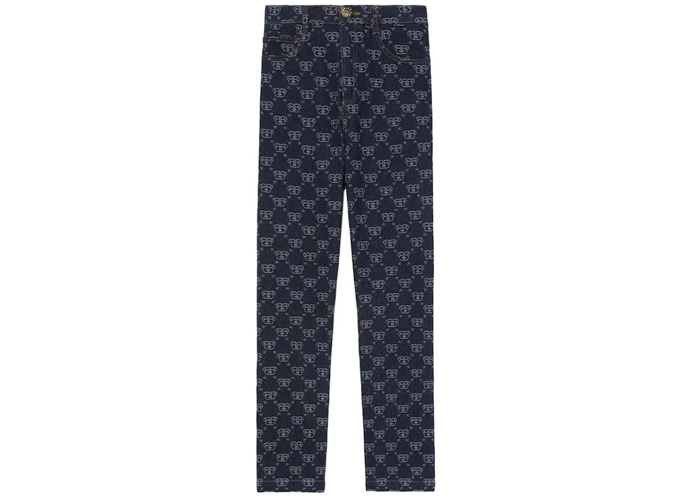 BAPE Women's Monogram Jeans Dark Blue