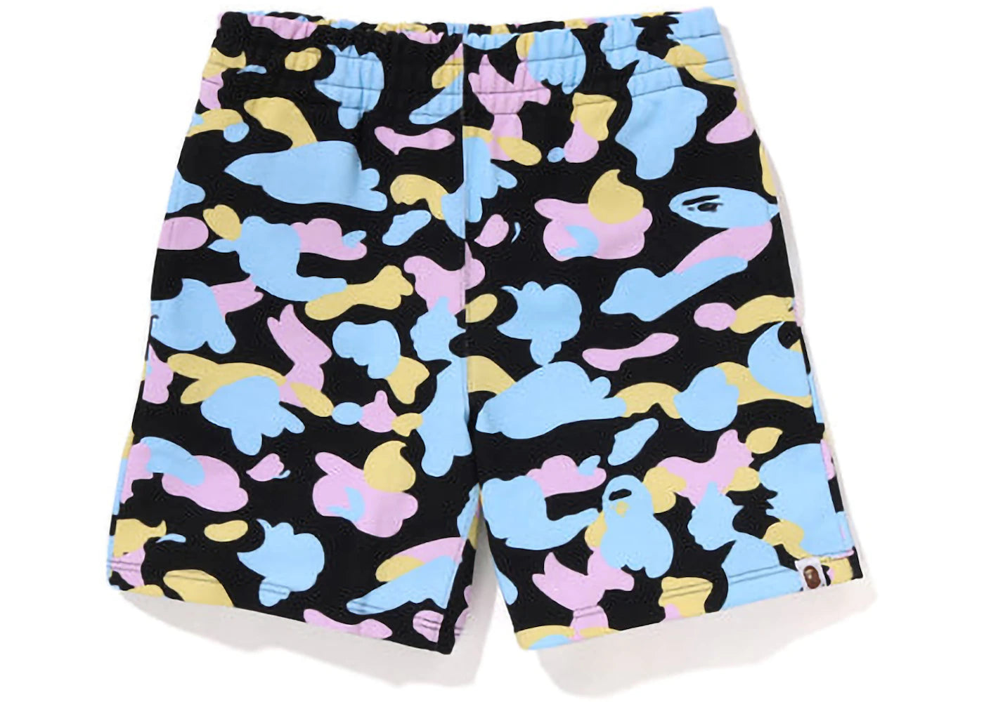 BAPE Womens New Multi Camo Oversized Sweat Shorts Black