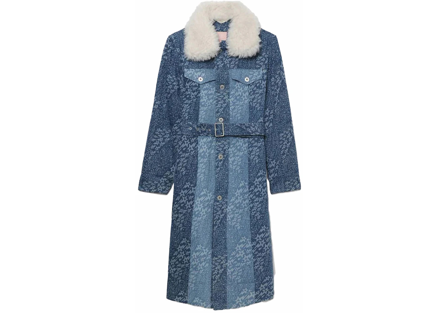 BAPE Women's Two-Tone Denim Coat Blue