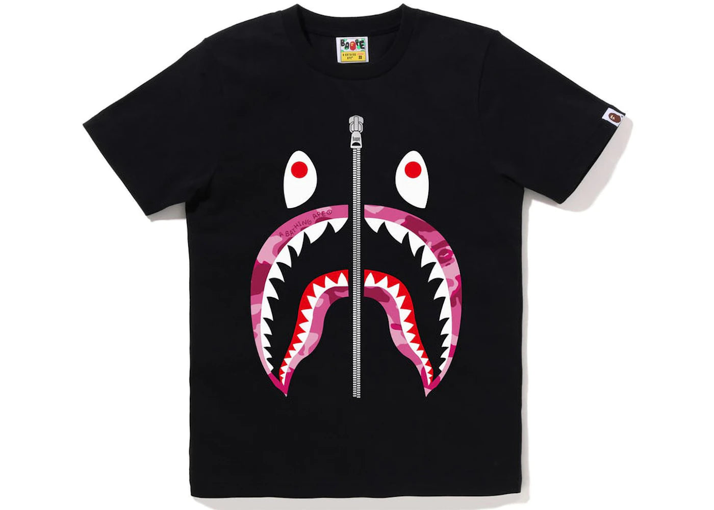 BAPE Women's Woodland Camo Shark Tee Black