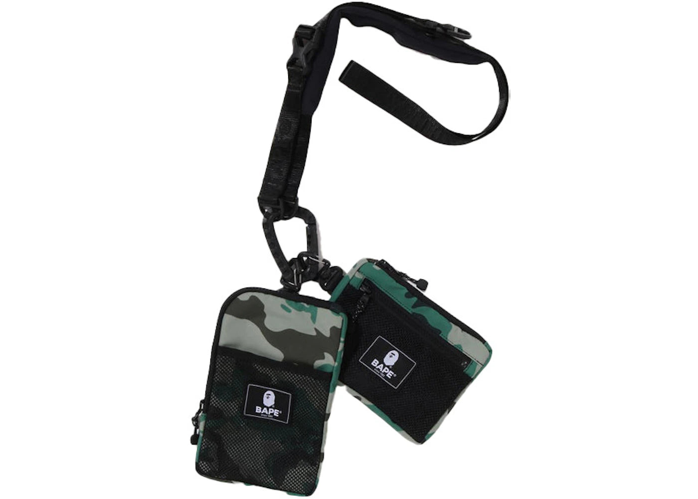 BAPE Woodland Camo Multi Body Bag Olivedrab