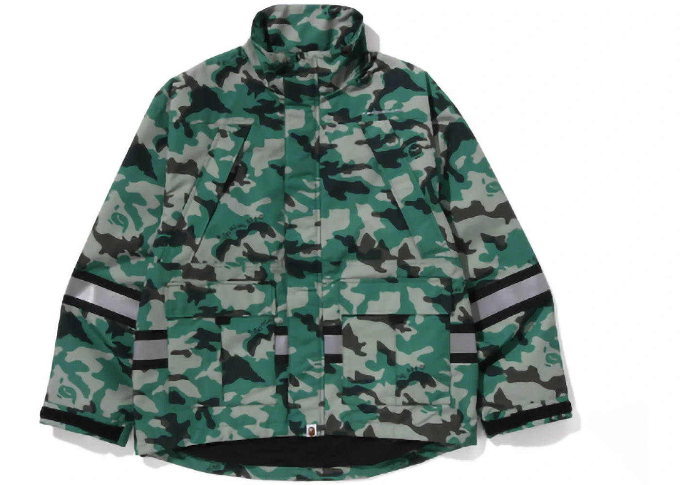 BAPE Woodland Camo Relaxed Fit Safety Jacket Olive Drab