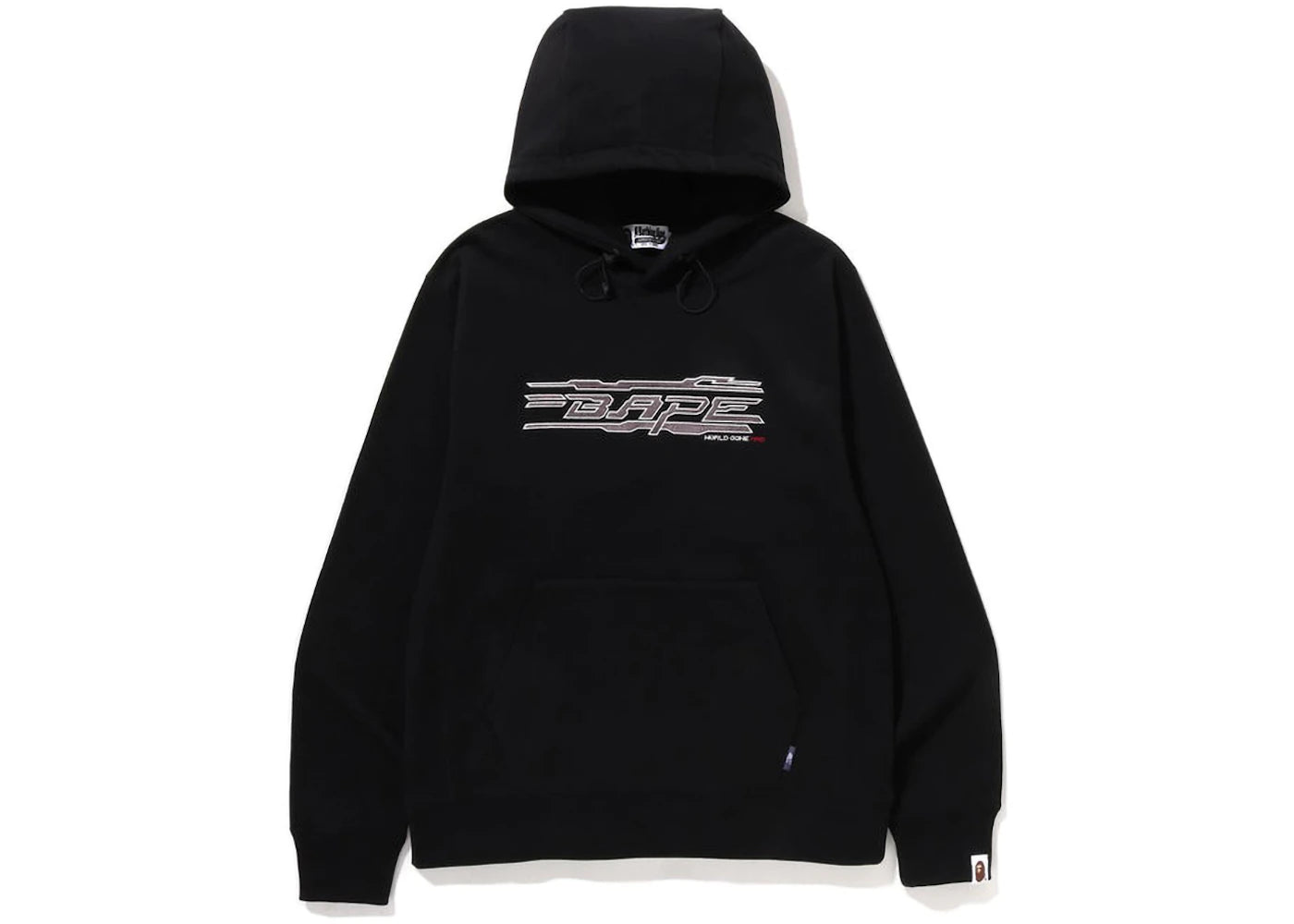 BAPE World Gone Mad Embroidery Pullover Hoodie Black