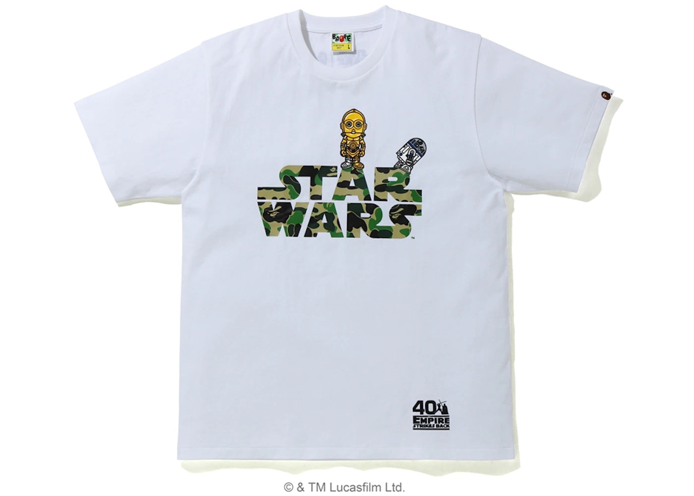 BAPE X Star Wars R2-D2 & C-3PO Tee White