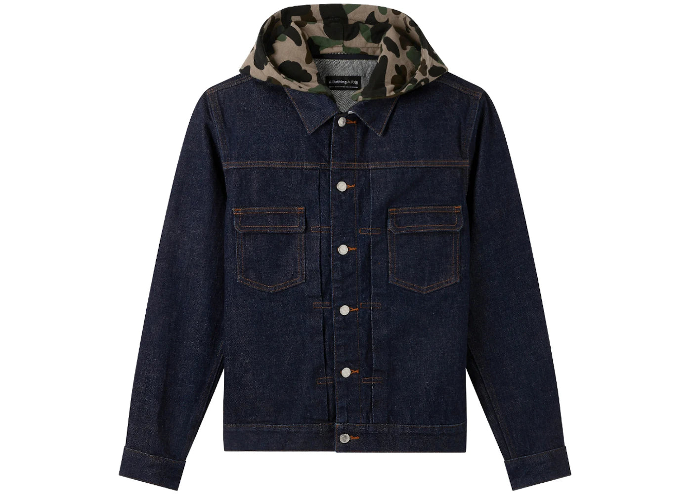 BAPE x A.P.C. Detachable Hoodie Denim Jacket Indigo