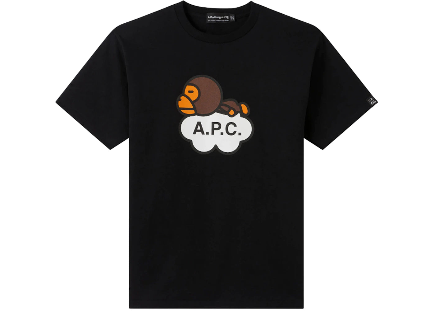 BAPE x A.P.C. Kids Milo Wide T-Shirt Black