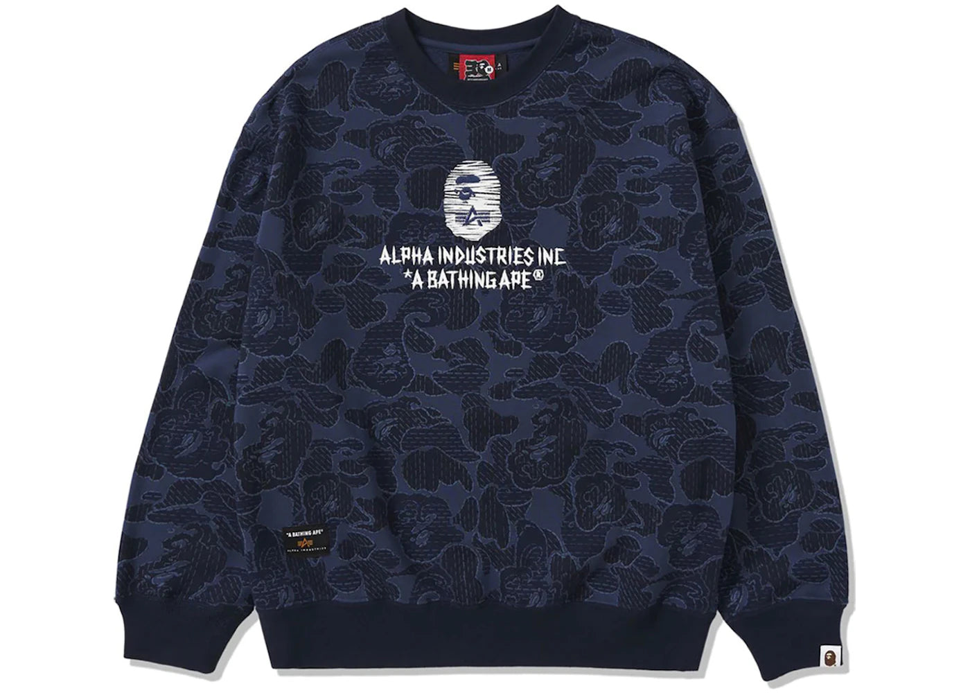 BAPE x Alpha Industries Crewneck Sweater Navy