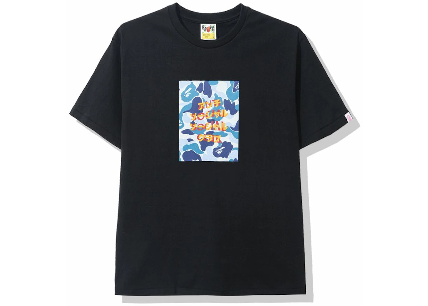 BAPE x Anti Social Social Club ABC Camo Box Tee Black/Blue
