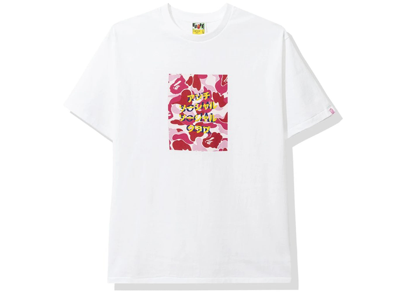 BAPE x Anti Social Social Club ABC Camo Box Tee White/Pink