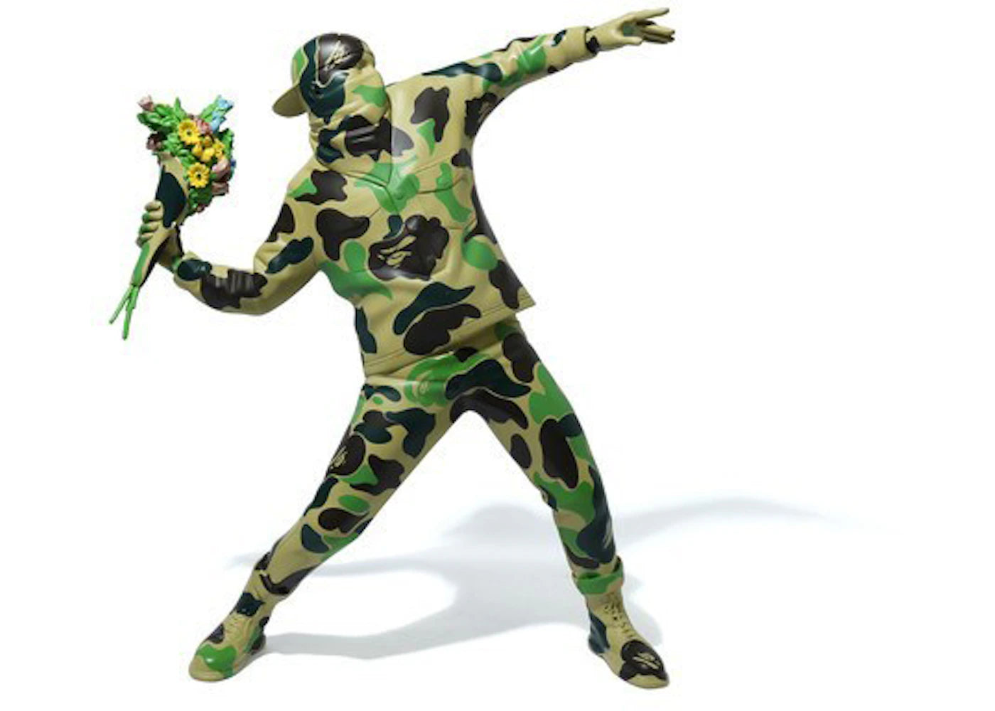 BAPE x Banksy Brandalism Flower Bomber Sculpture Green