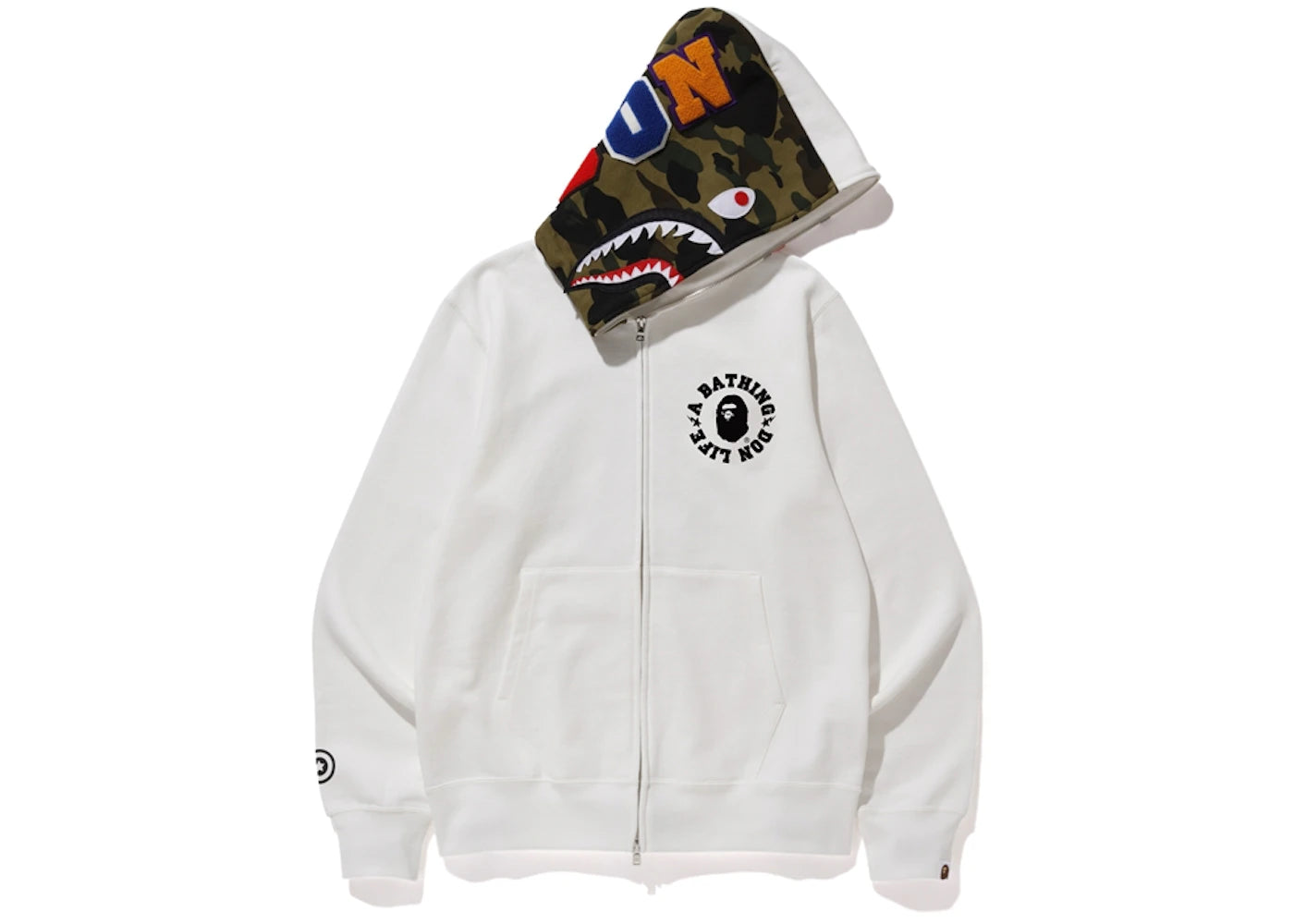 BAPE x Big Sean Shark Full Zip Hoodie White