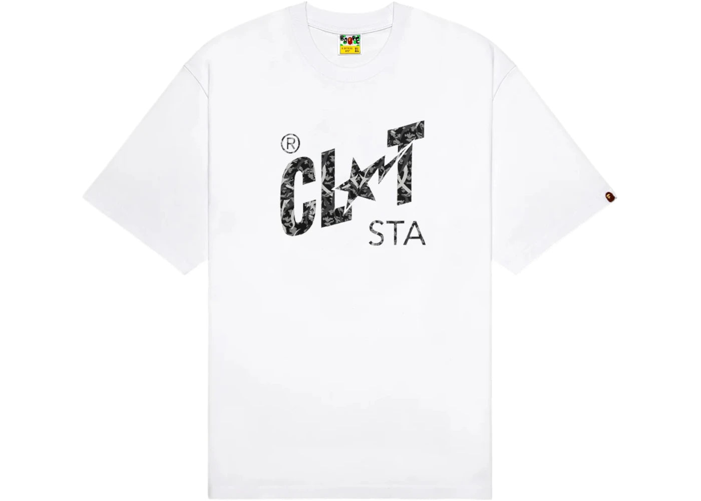 BAPE x CLOT Camo CLOT STA Logo Relaxed Fit T-shirt White