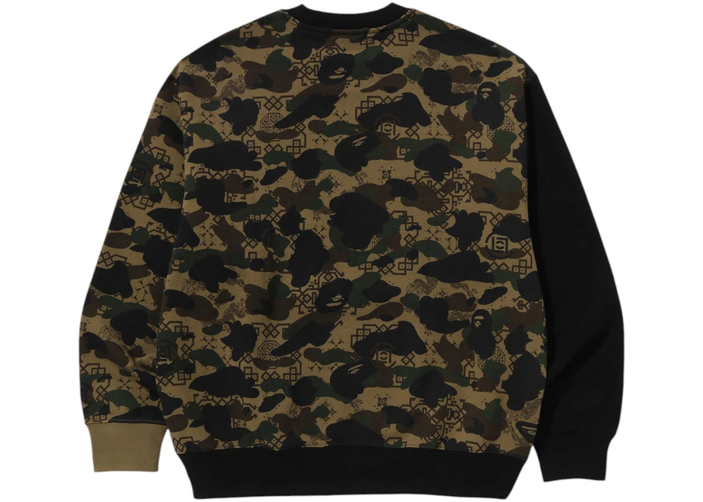 BAPE x CLOT Camo Shark Crewneck Olive