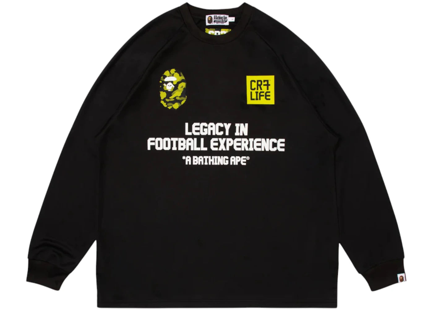 BAPE x CR7 Life Multi Logo Relaxed Fit LS Football Jersey Black