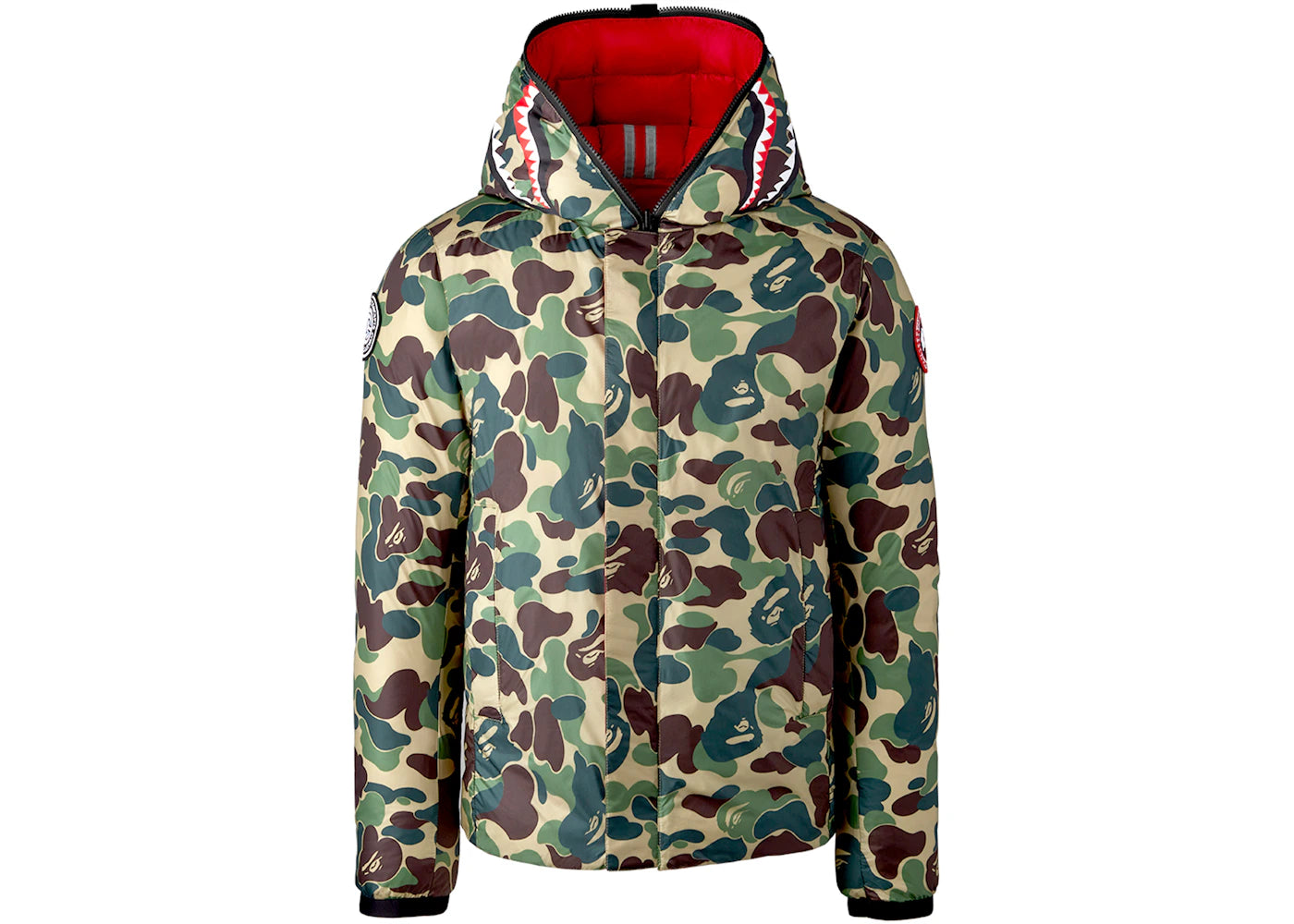 BAPE x Canada Goose x Concepts Crofton Shark Hoodie Red/ABC Camo
