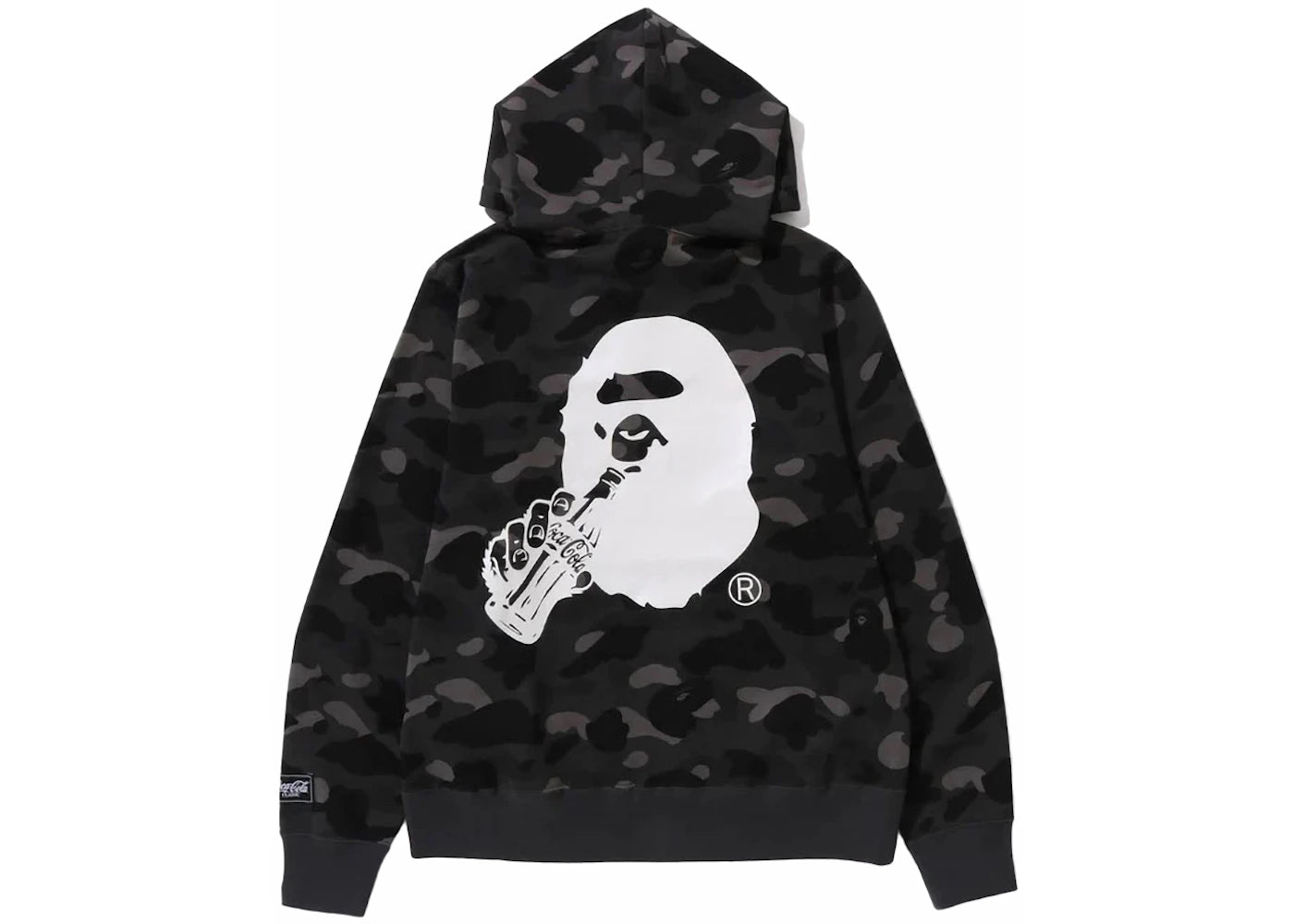 BAPE x Coca-Cola Color Camo Ape Head Pullover Hoodie Black