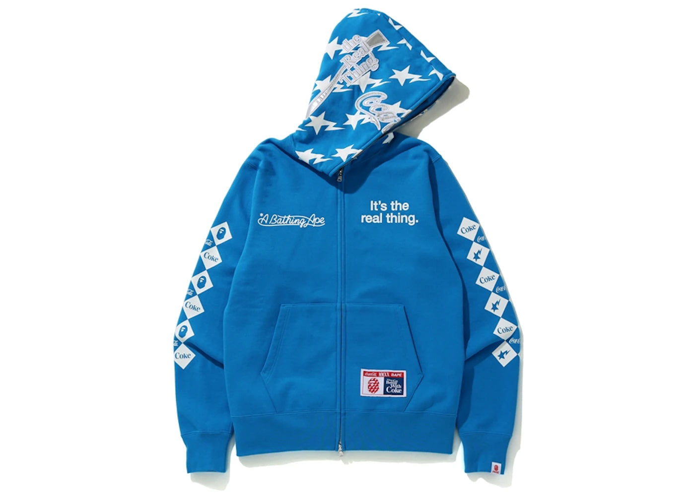 BAPE x Coca Cola Full Zip Hoodie Blue