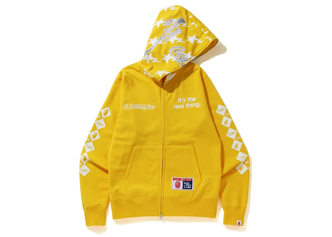 BAPE x Coca Cola Full Zip Hoodie Yellow