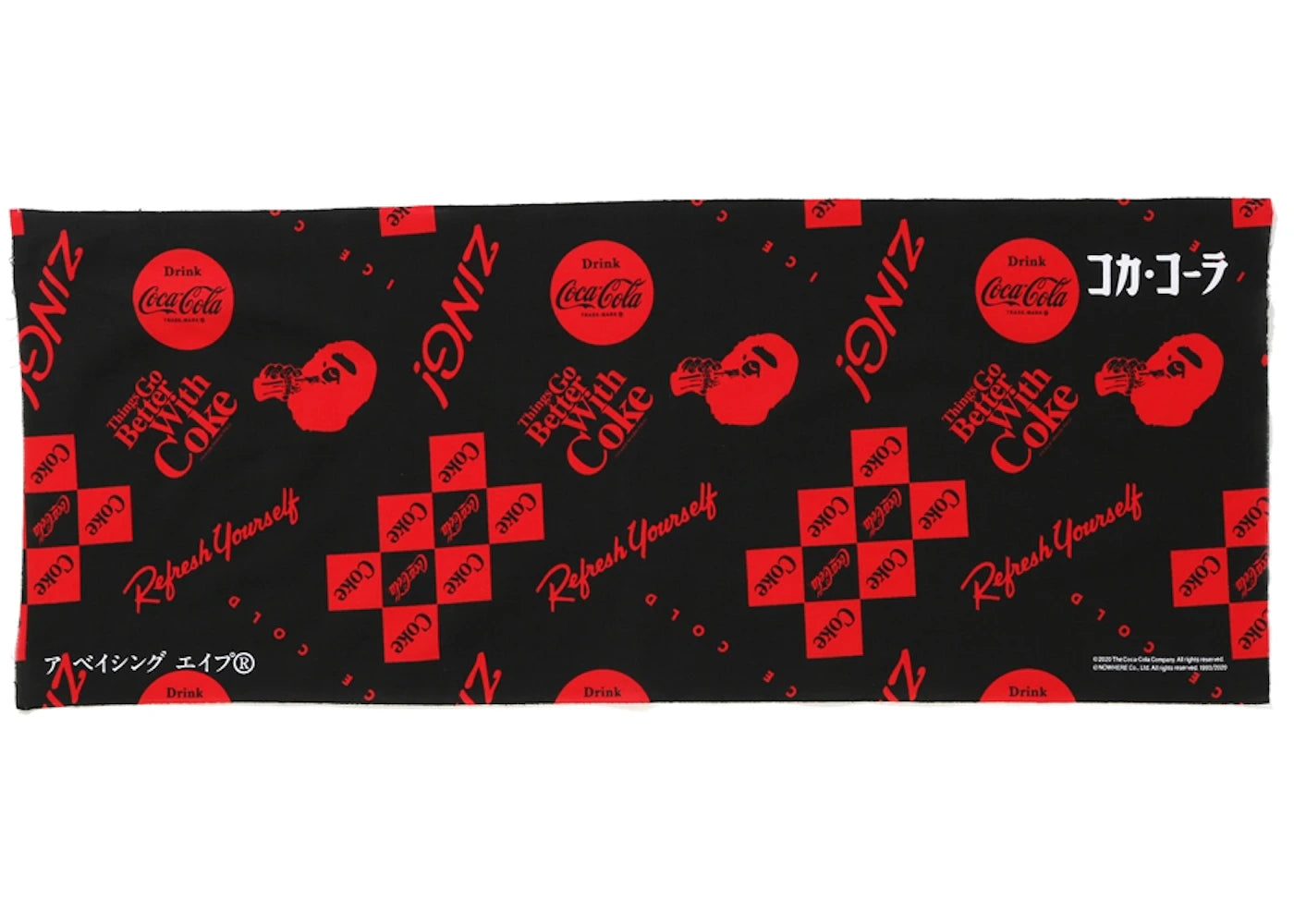 BAPE x Coca Cola Japanese Hand Towel Black