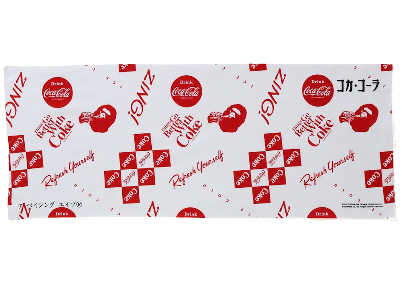 BAPE x Coca Cola Japanese Hand Towel White