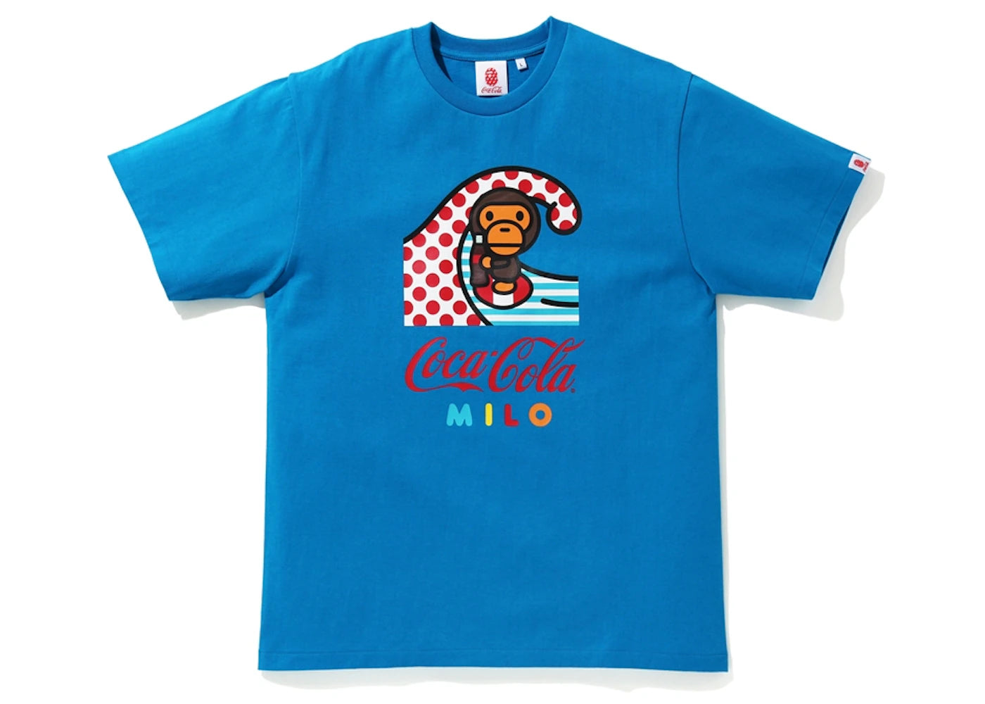 BAPE x Coca Cola Milo Surfing Tee Blue