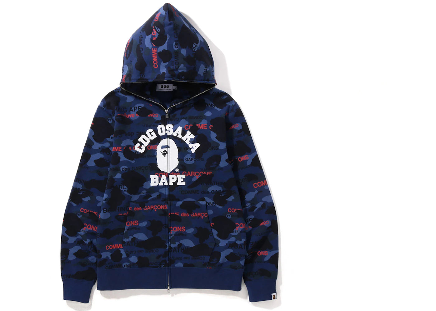 BAPE x Comme des Garcons Osaka Full Zip Hoodie Navy