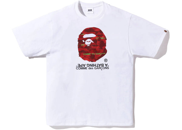 BAPE x Comme des Garcons Osaka T-Shirt White Red – Side Kicks