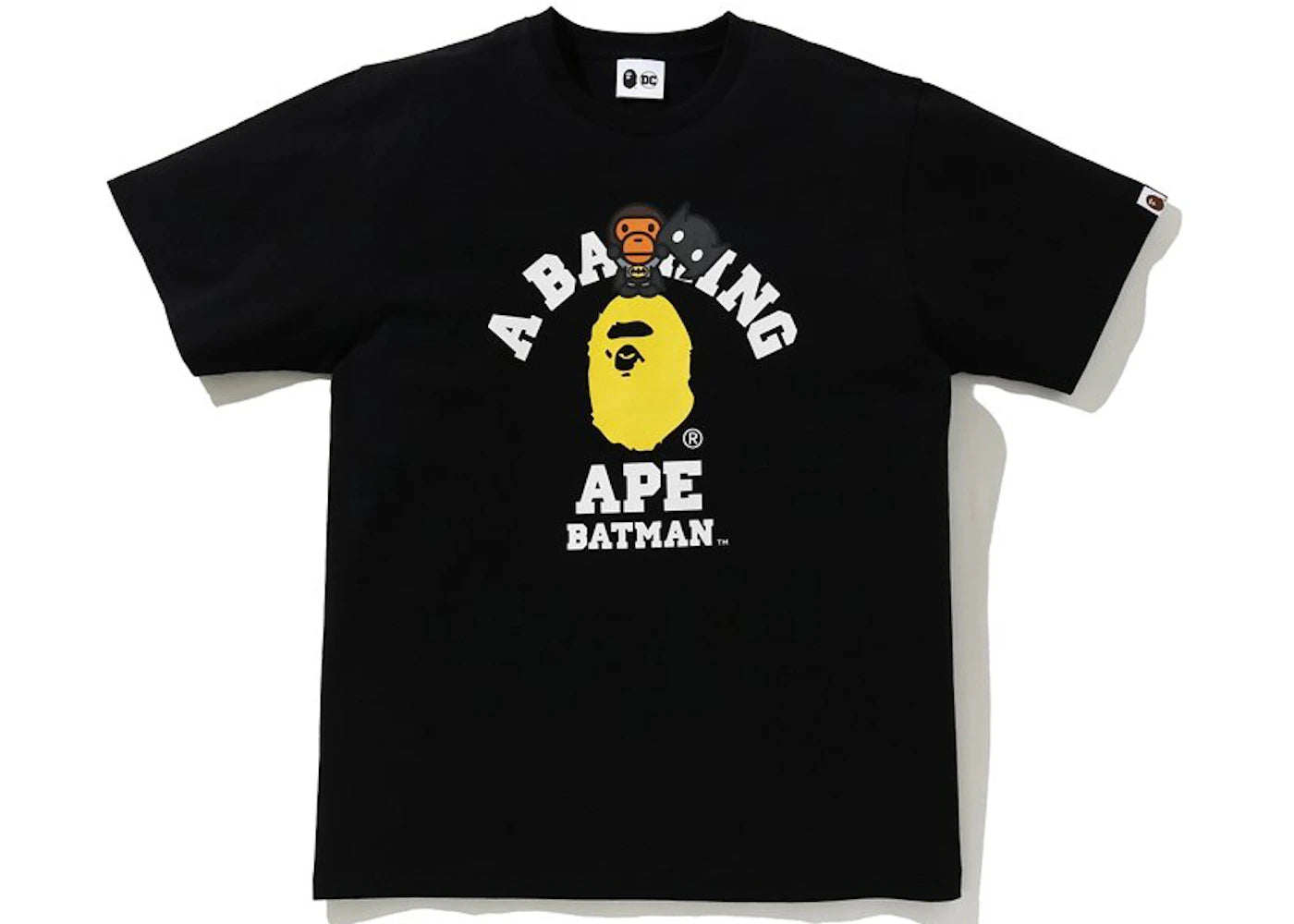 BAPE x DC Baby Milo Batman College Tee Black