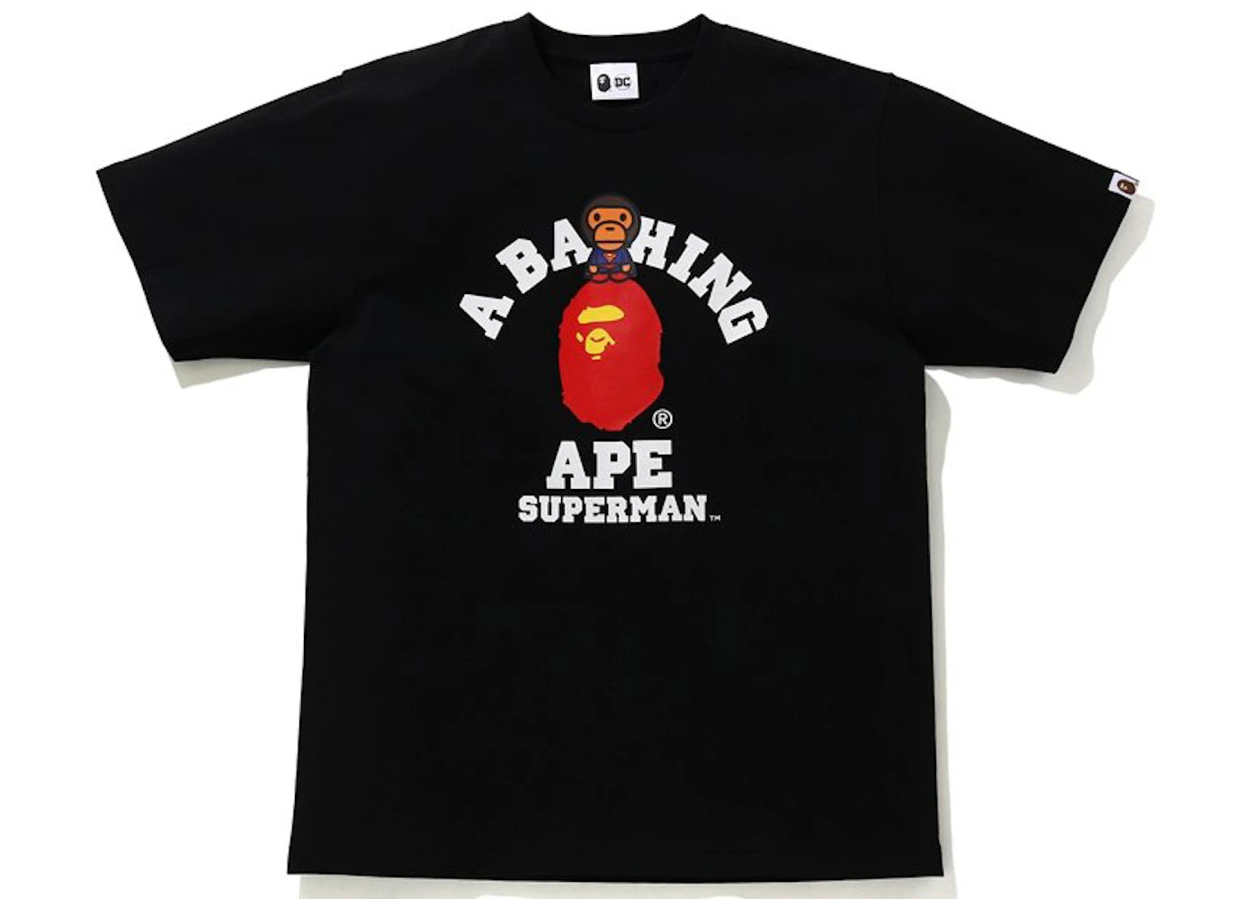 BAPE x DC Baby Milo Superman College Tee Black