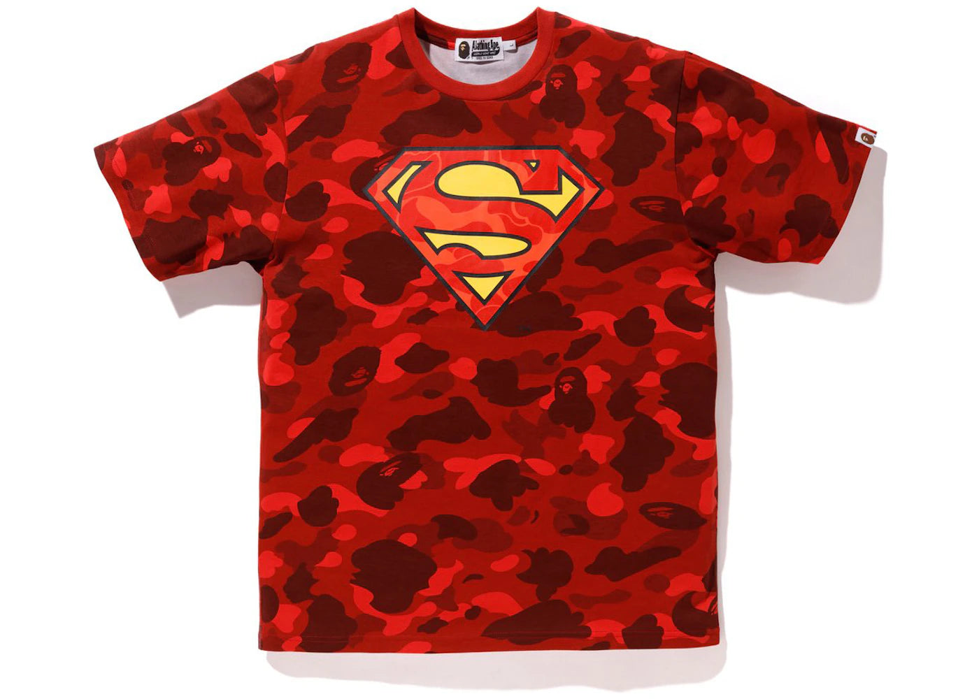 BAPE x DC Superman Color Camo Tee Red