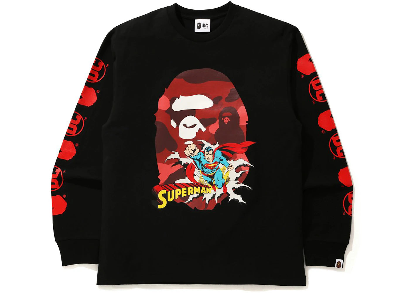 BAPE x DC Superman Long Sleeve Tee Black